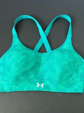 Under Armour Teal Crossback Medium-Impact Fitted Sports Bra